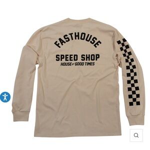 Fast house Men's Cream Long Sleeve Shirt